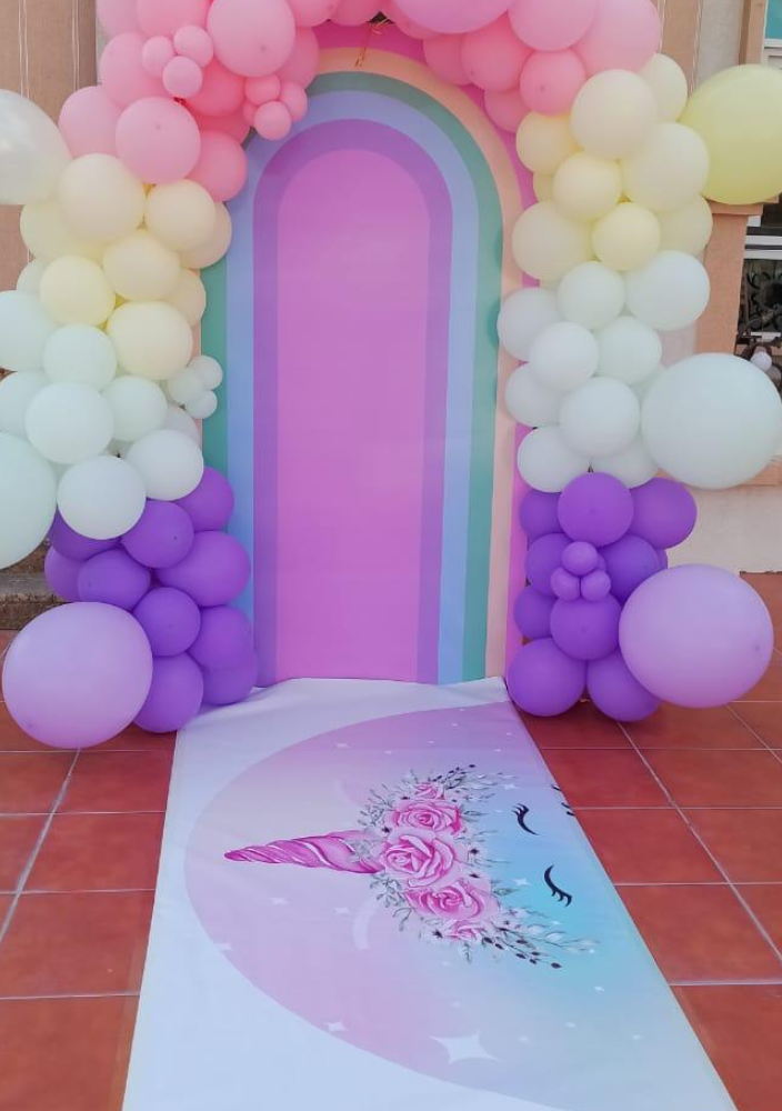 Vibrant balloon arch for birthday party in Business Bay, Dubai