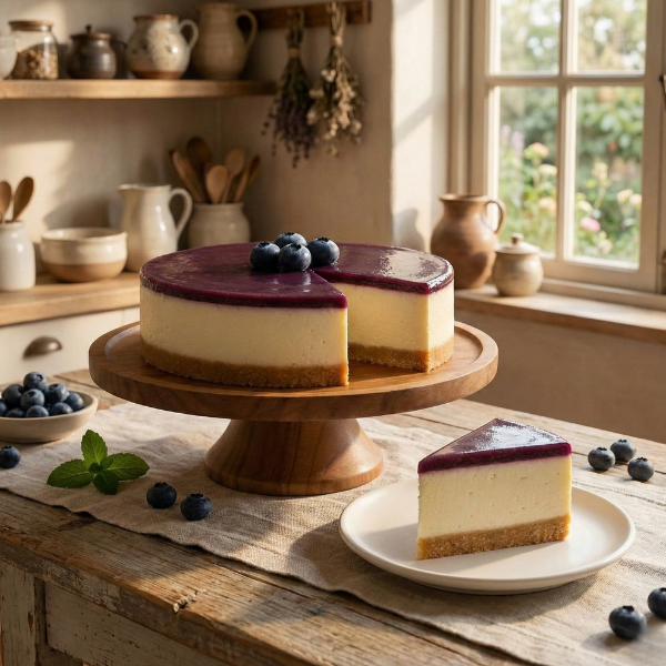 1. Blueberry Cloud Cheesecake