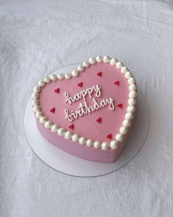Strawberry Vanilla Heart Cake